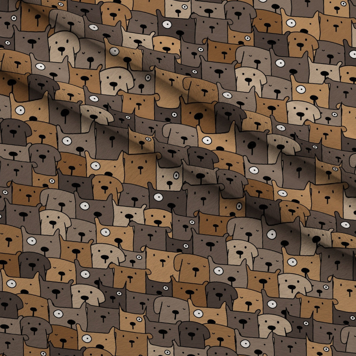 Puppy Pile Pattern 9 Fleece Fabric — fleece fabric folded close-up preview (mv-fleece-v1:lying)