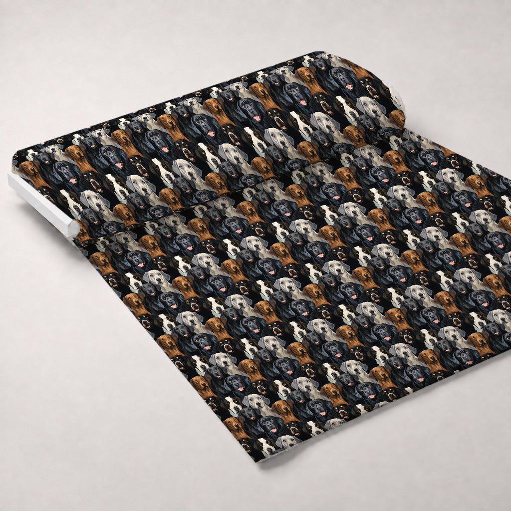 Puppy Portraits Pattern 1 Fleece Fabric — fleece fabric unrolled bolt preview (mv-fleece-v1:bolt)
