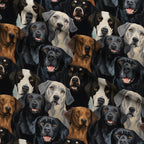 Puppy Portraits Pattern 1 Fleece Fabric — fleece fabric folded close-up preview (mv-fleece-v1:lying)