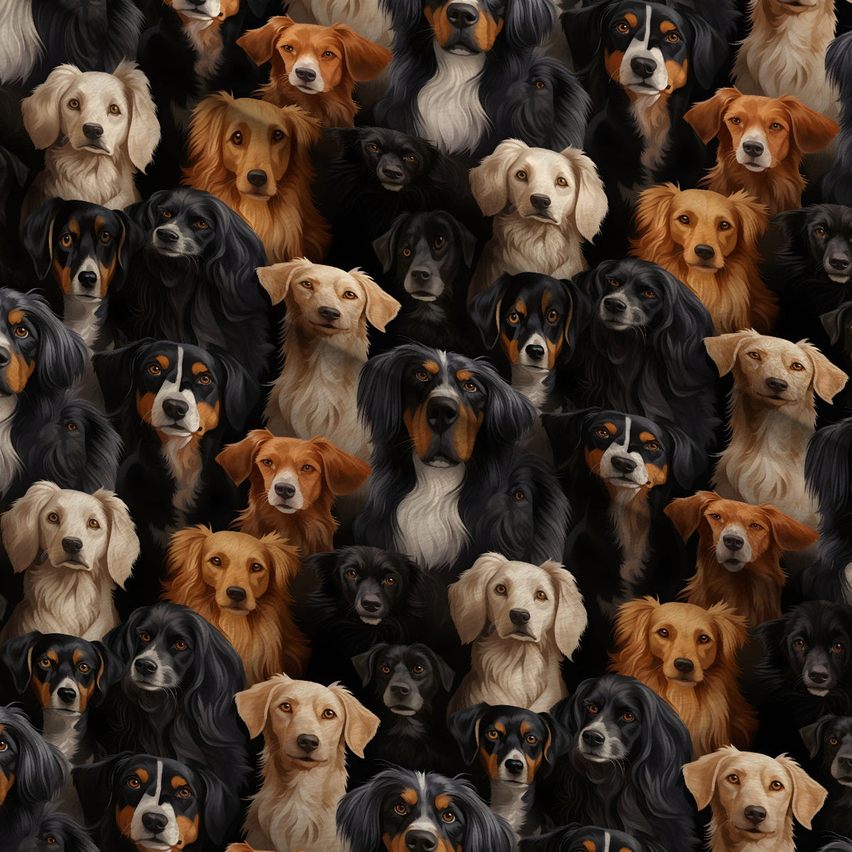 Puppy Portraits Pattern 2 Fleece Fabric — fleece fabric folded close-up preview (mv-fleece-v1:lying)