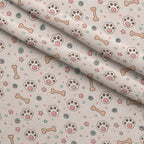 Puppy Prints Pattern 1 Fleece Fabric — fleece fabric folded close-up preview (mv-fleece-v1:lying)