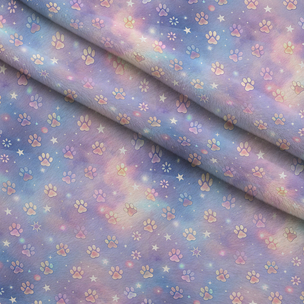 Puppy Prints Pattern 11 Fleece Fabric — fleece fabric folded close-up preview (mv-fleece-v1:lying)