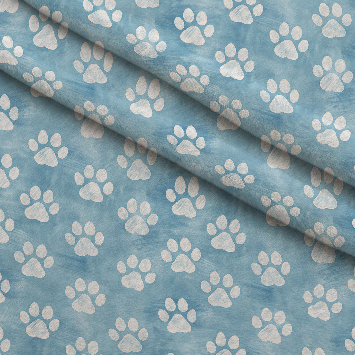 Puppy Prints Pattern 12 Fleece Fabric — fleece fabric folded close-up preview (mv-fleece-v1:lying)