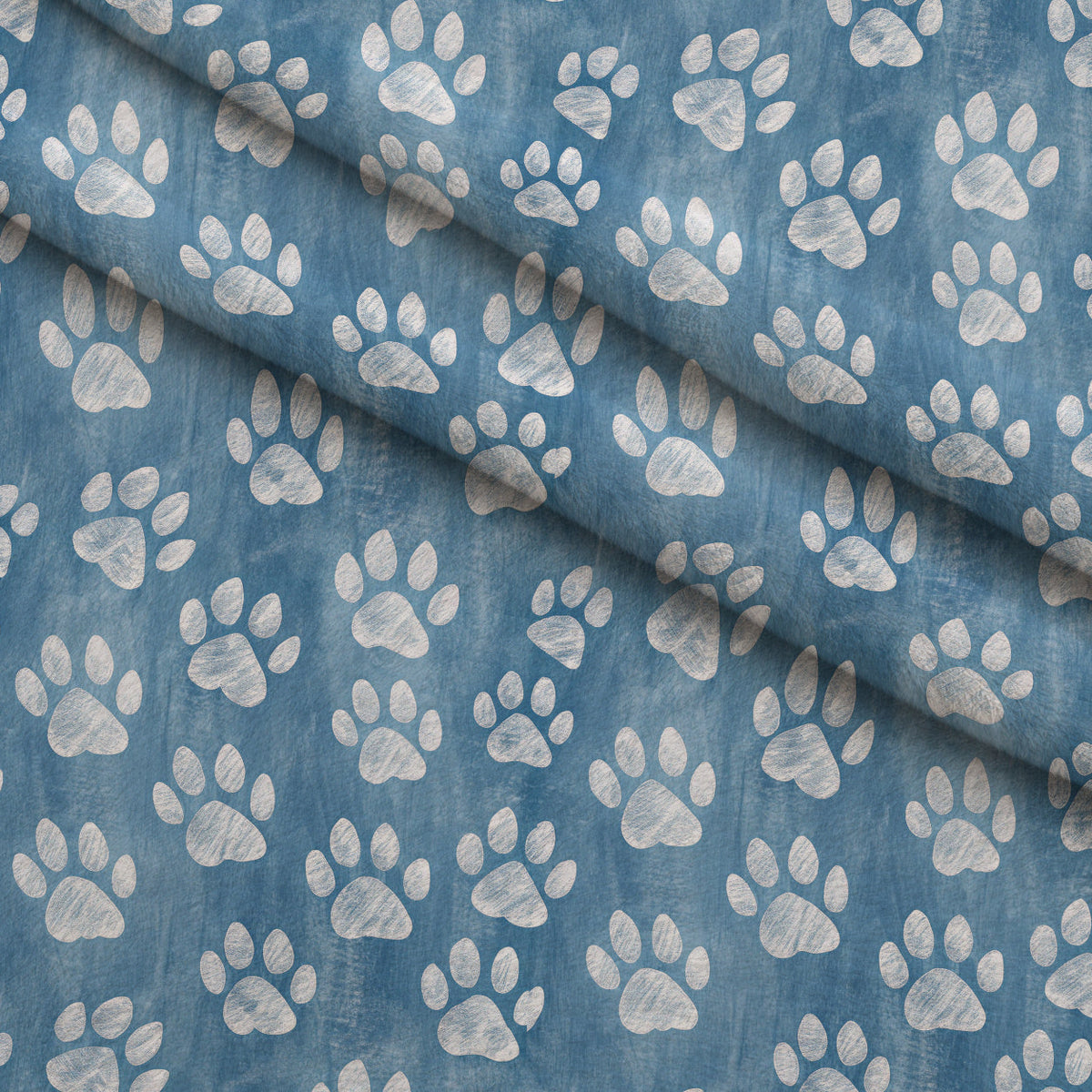 Puppy Prints Pattern 13 Fleece Fabric — fleece fabric folded close-up preview (mv-fleece-v1:lying)