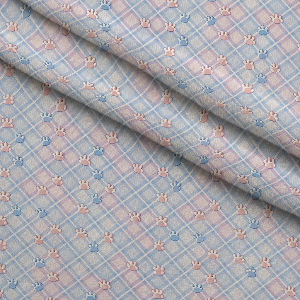 Puppy Prints Pattern 14 Fleece Fabric — fleece fabric folded close-up preview (mv-fleece-v1:lying)