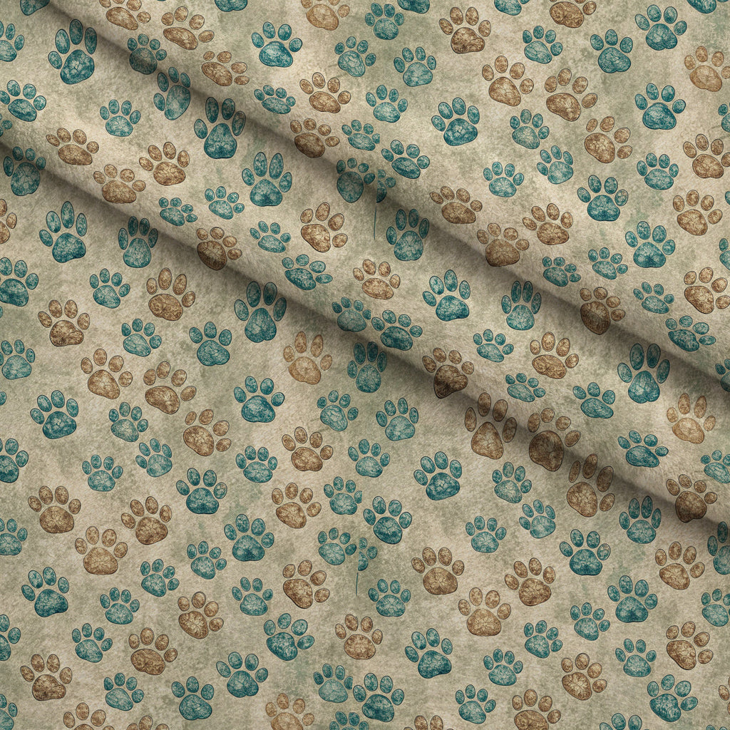Puppy Prints Pattern 16 Fleece Fabric — fleece fabric folded close-up preview (mv-fleece-v1:lying)