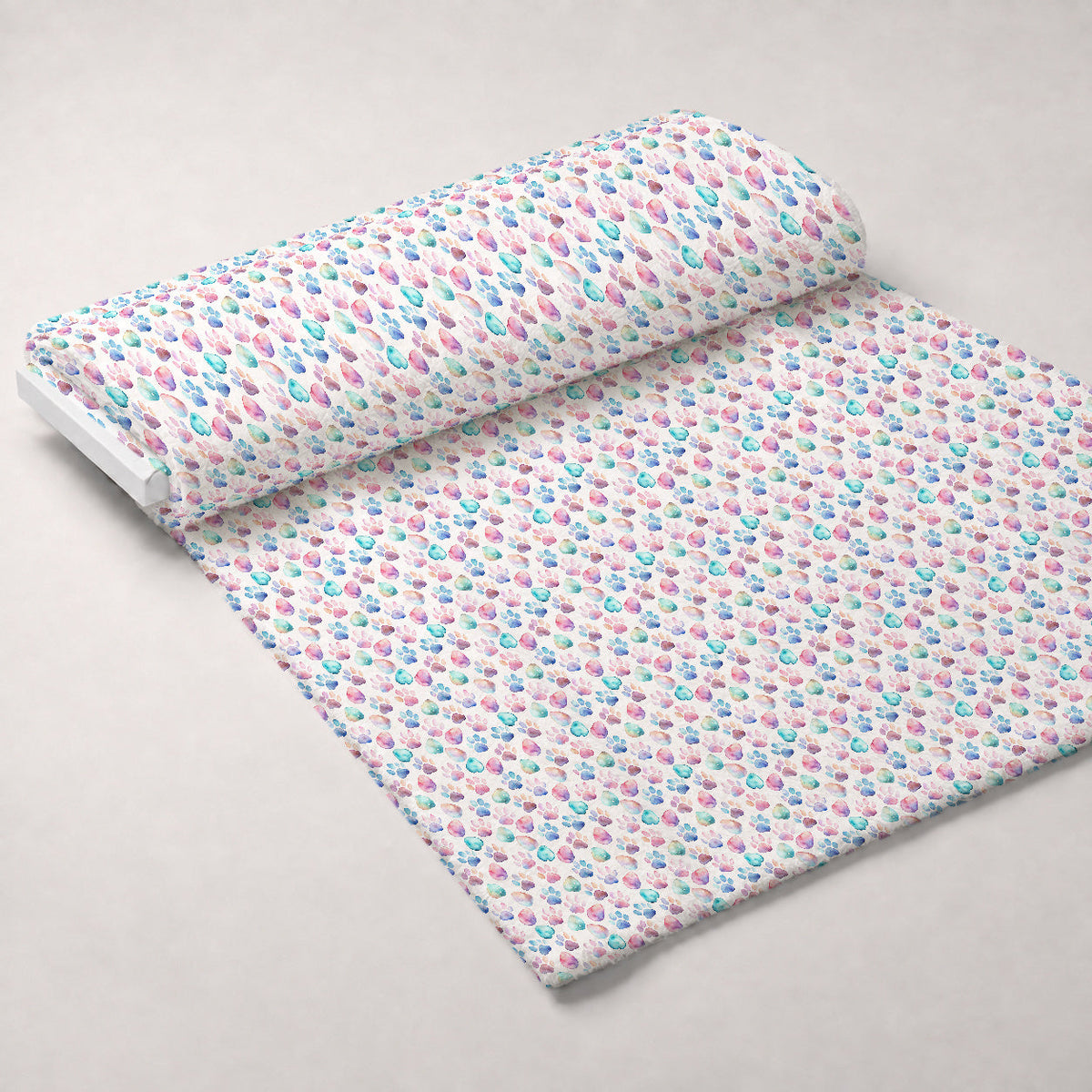Puppy Prints Pattern 18 Fleece Fabric — fleece fabric unrolled bolt preview (mv-fleece-v1:bolt)