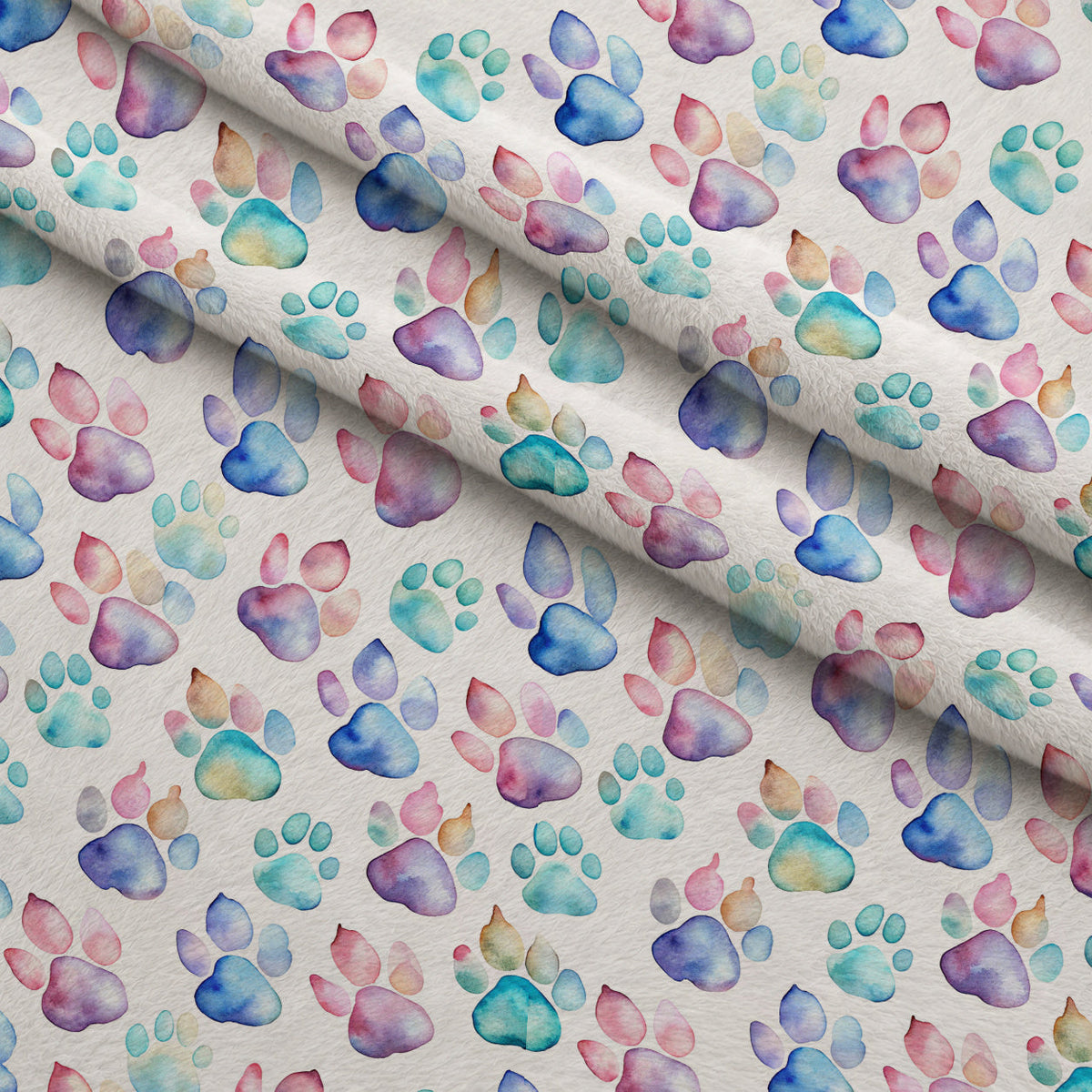 Puppy Prints Pattern 19 Fleece Fabric — fleece fabric folded close-up preview (mv-fleece-v1:lying)