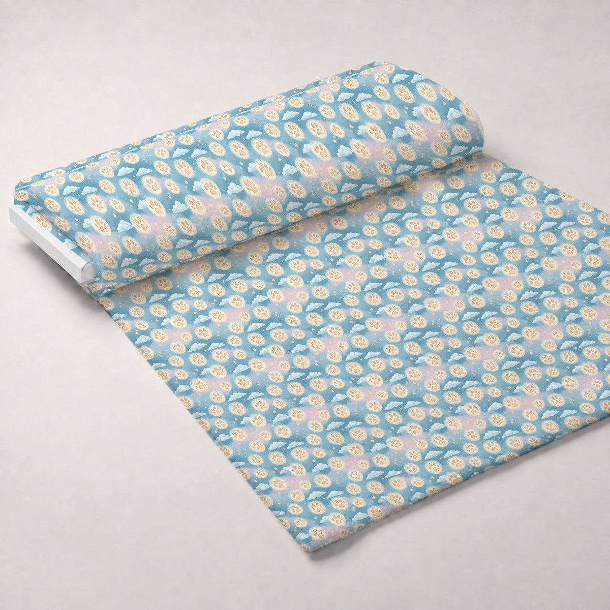 Puppy Prints Pattern 24 Fleece Fabric — fleece fabric unrolled bolt preview (mv-fleece-v1:bolt)