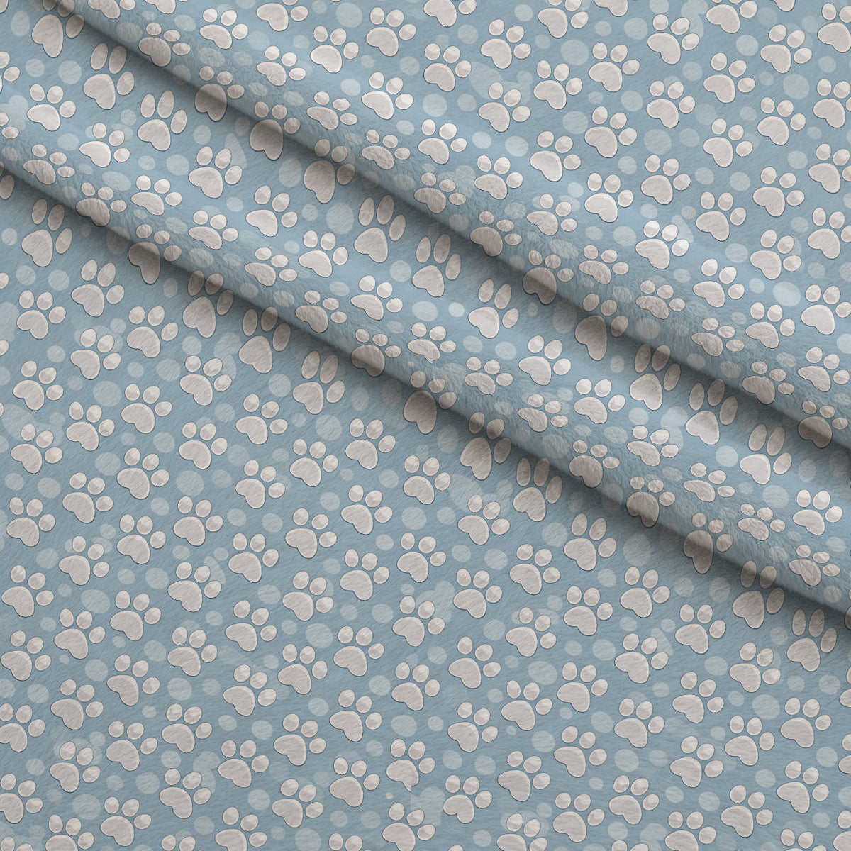 Puppy Prints Pattern 3 Fleece Fabric — fleece fabric folded close-up preview (mv-fleece-v1:lying)