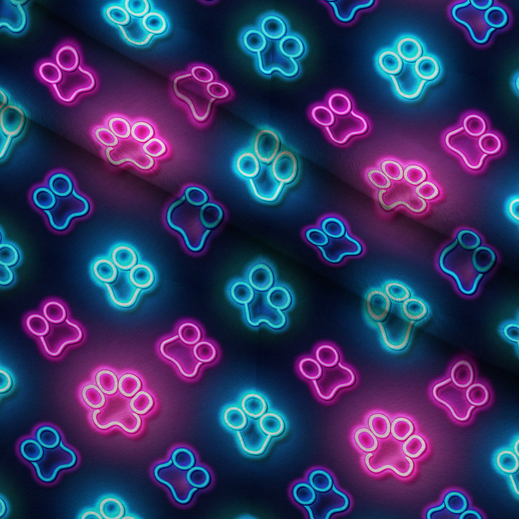 Puppy Prints Pattern 4 Fleece Fabric — fleece fabric folded close-up preview (mv-fleece-v1:lying)