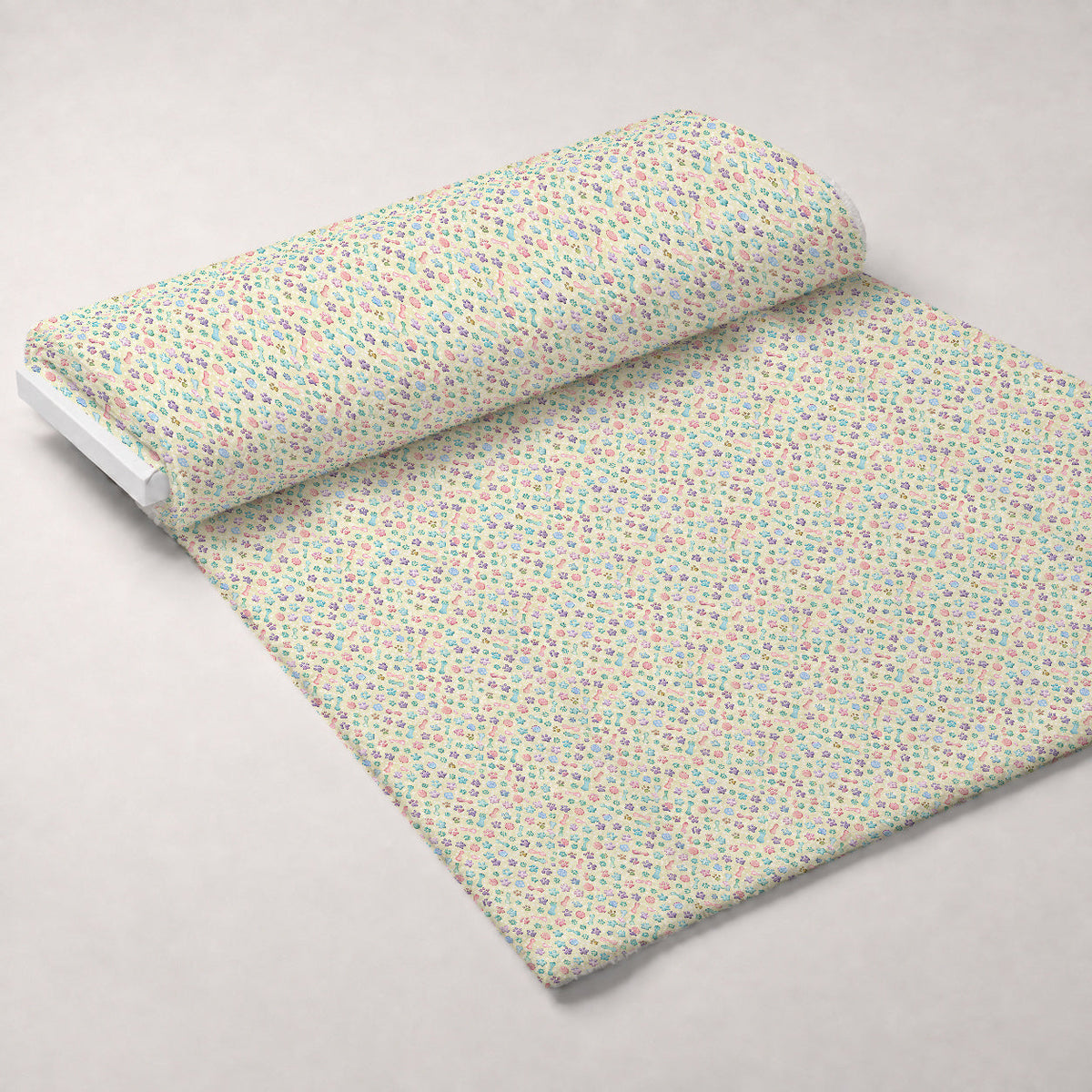 Puppy Prints Pattern 5 Fleece Fabric — fleece fabric unrolled bolt preview (mv-fleece-v1:bolt)