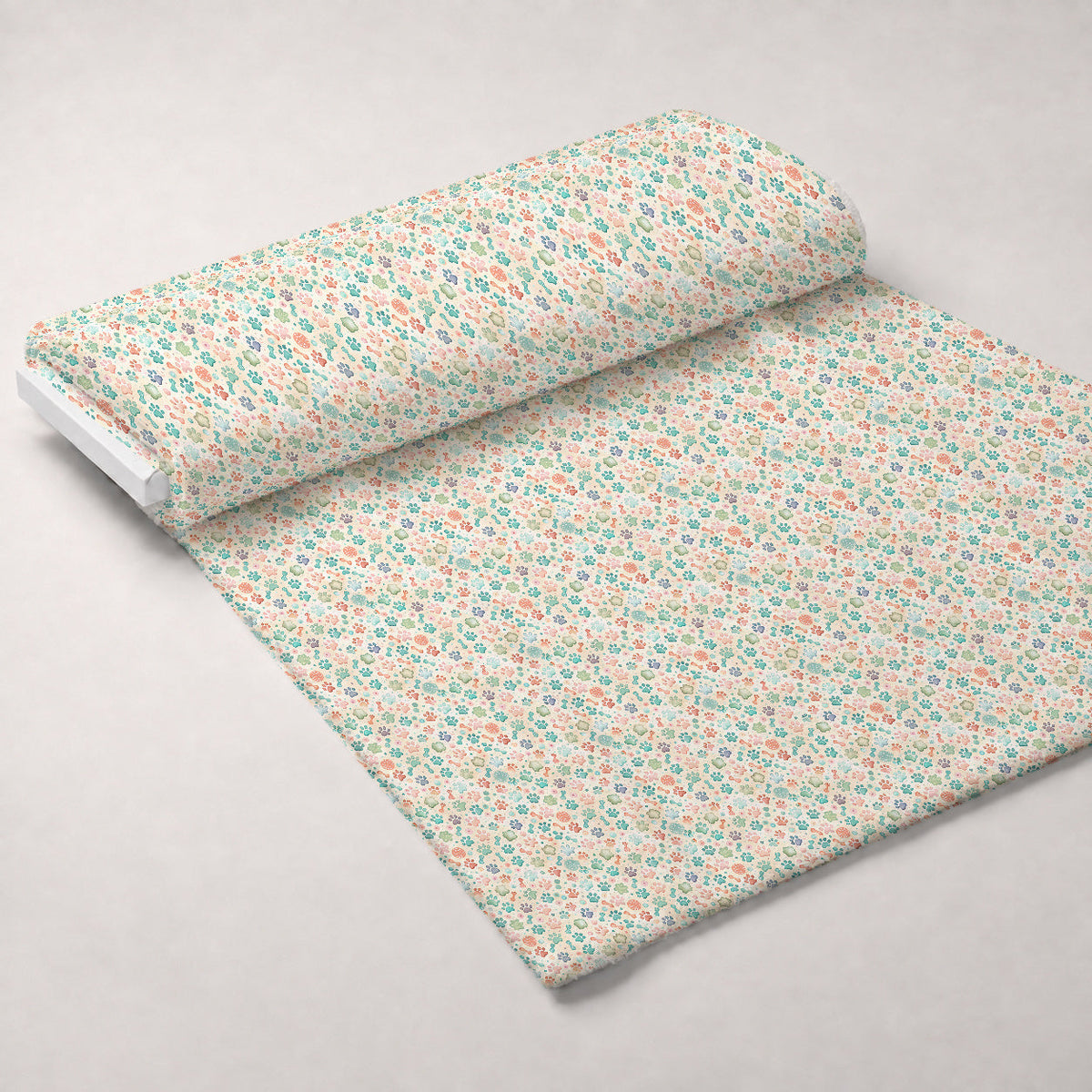 Puppy Prints Pattern 5 Fleece Fabric — fleece fabric unrolled bolt preview (mv-fleece-v1:bolt)