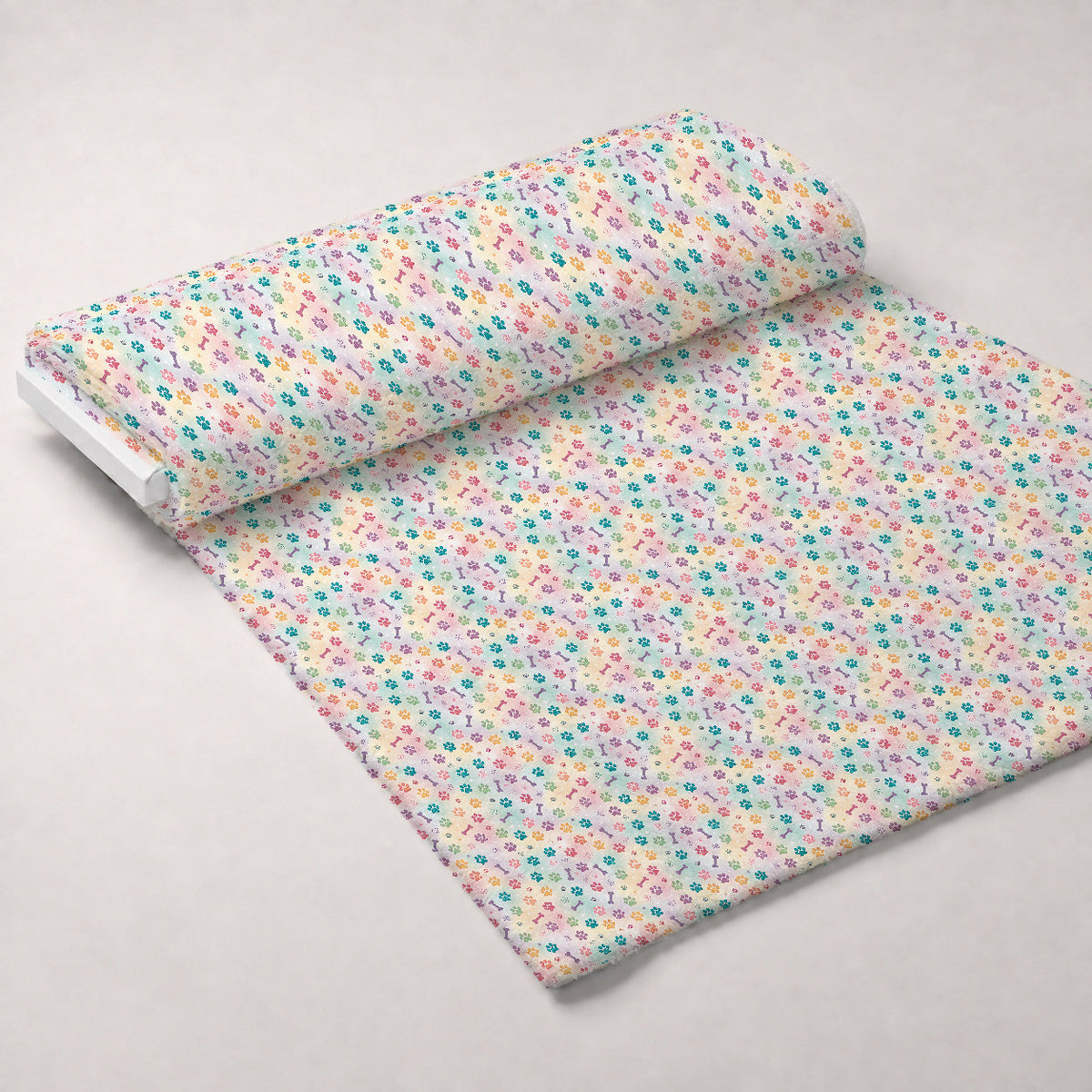 Puppy Prints Pattern 6 Fleece Fabric — fleece fabric unrolled bolt preview (mv-fleece-v1:bolt)