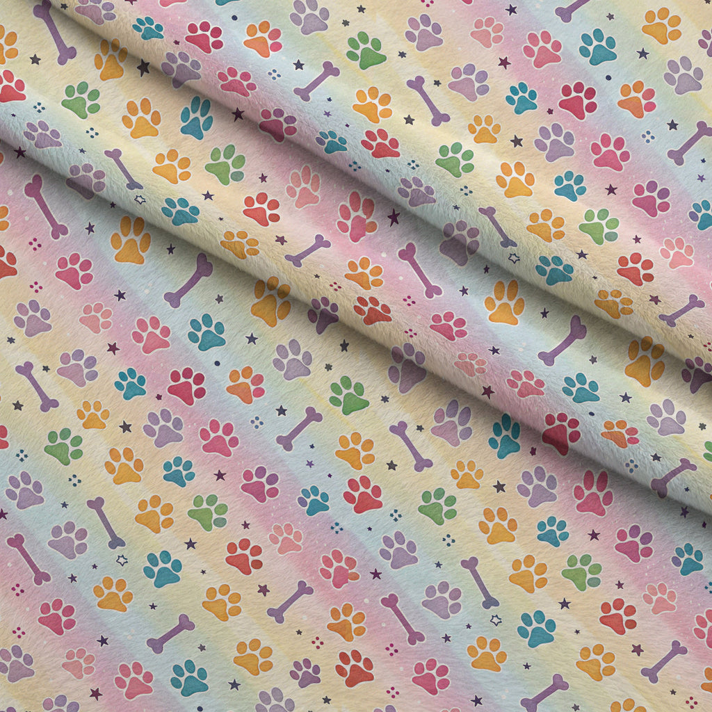 Puppy Prints Pattern 7 Fleece Fabric — fleece fabric folded close-up preview (mv-fleece-v1:lying)