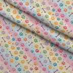 Puppy Prints Pattern 7 Fleece Fabric — fleece fabric folded close-up preview (mv-fleece-v1:lying)