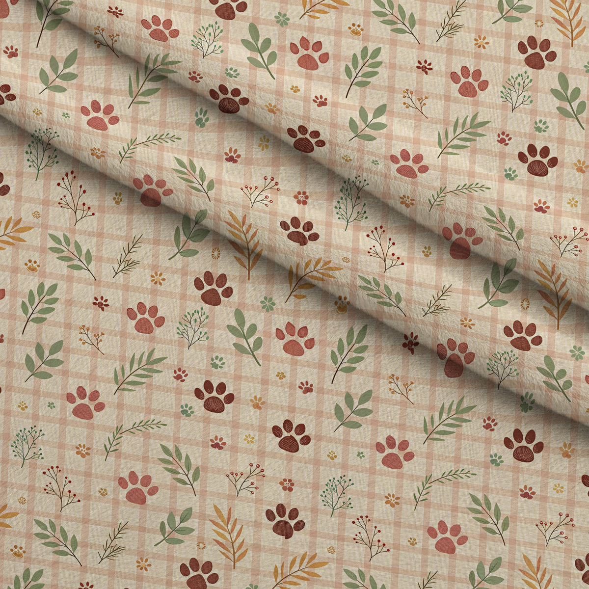 Puppy Prints Pattern 8 Fleece Fabric — fleece fabric folded close-up preview (mv-fleece-v1:lying)
