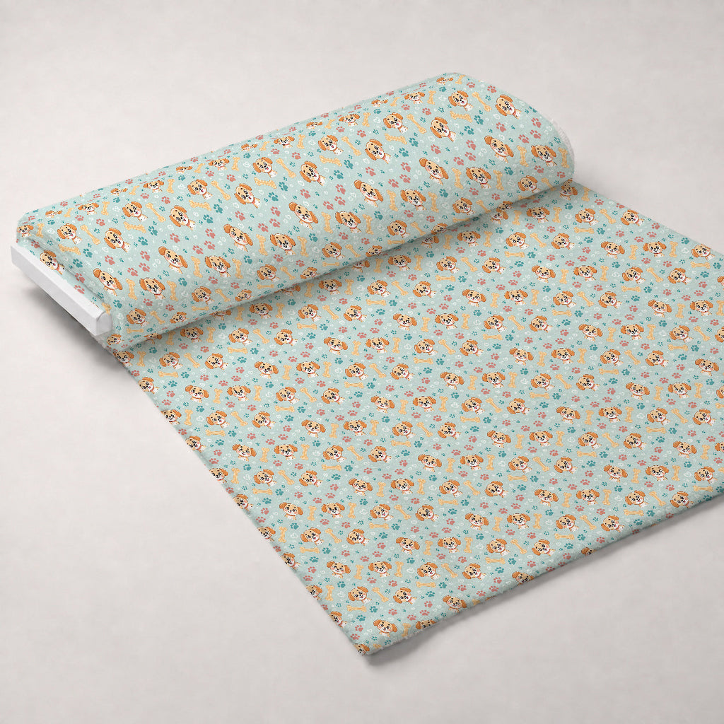 Puppy Prints Pattern 9 Fleece Fabric — fleece fabric unrolled bolt preview (mv-fleece-v1:bolt)