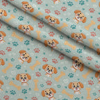 Puppy Prints Pattern 9 Fleece Fabric — fleece fabric folded close-up preview (mv-fleece-v1:lying)