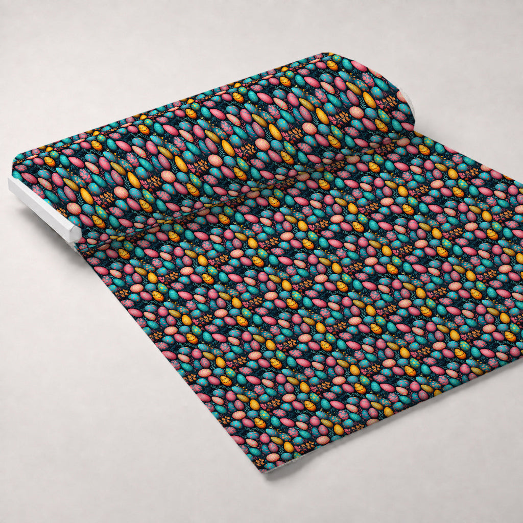 Pysanky Garden Pattern 1 Fleece Fabric — fleece fabric unrolled bolt preview (mv-fleece-v1:bolt)