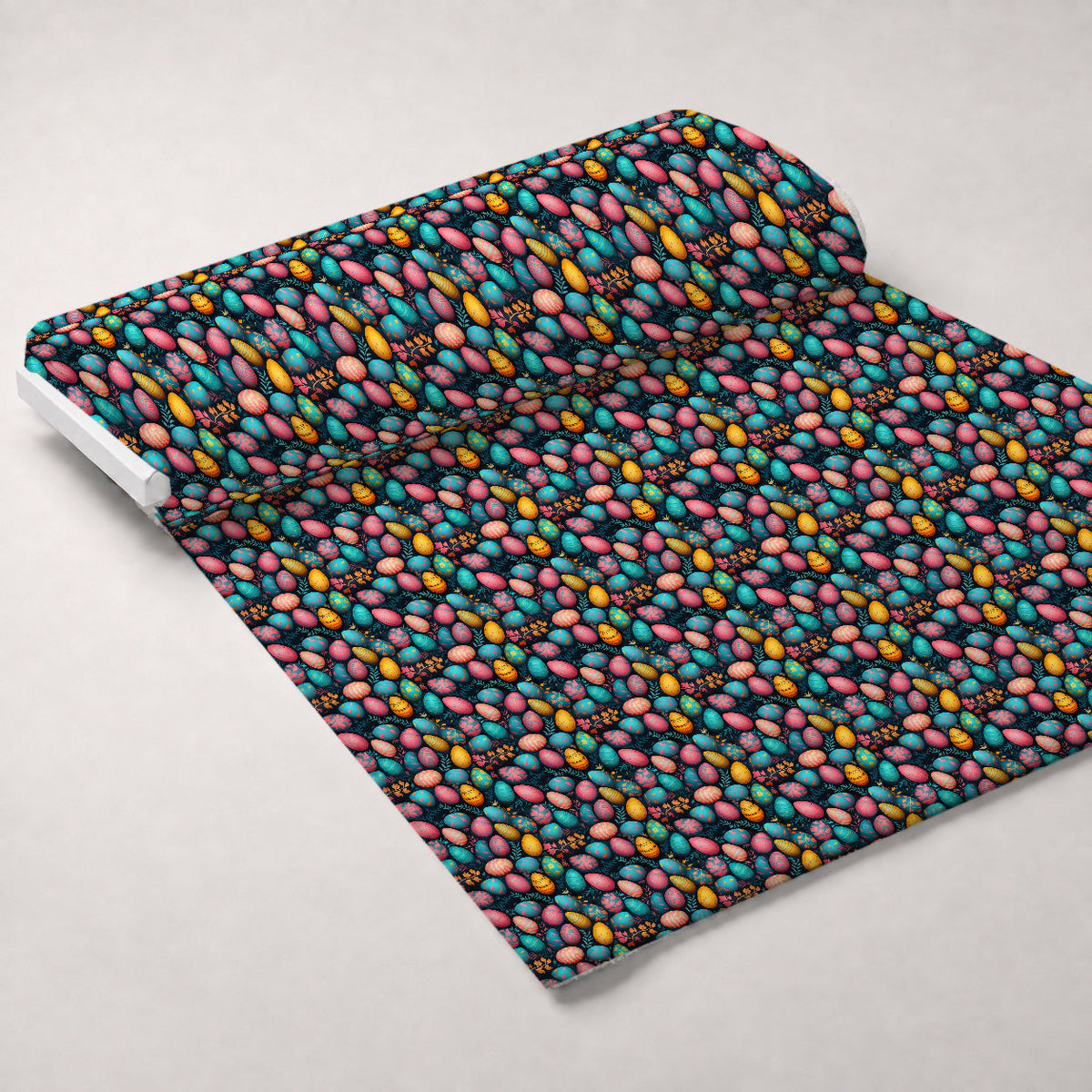 Pysanky Garden Pattern 1 Fleece Fabric — fleece fabric unrolled bolt preview (mv-fleece-v1:bolt)