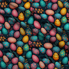 Pysanky Garden Pattern 1 Fleece Fabric — fleece fabric folded close-up preview (mv-fleece-v1:lying)