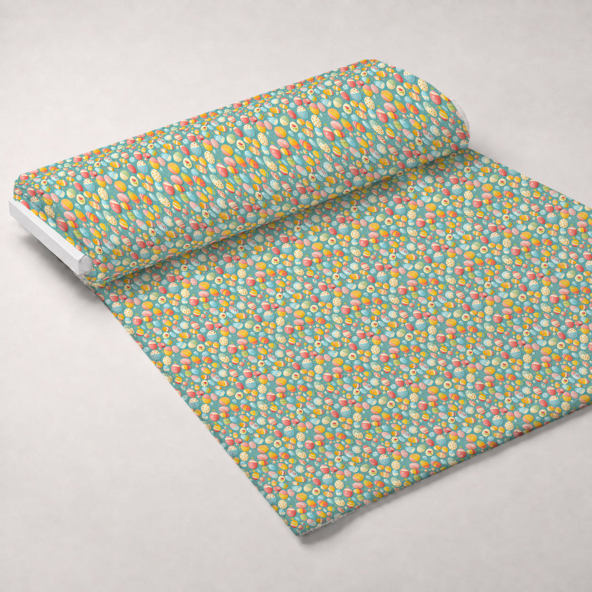Pysanky Garden Pattern 10 Fleece Fabric — fleece fabric unrolled bolt preview (mv-fleece-v1:bolt)