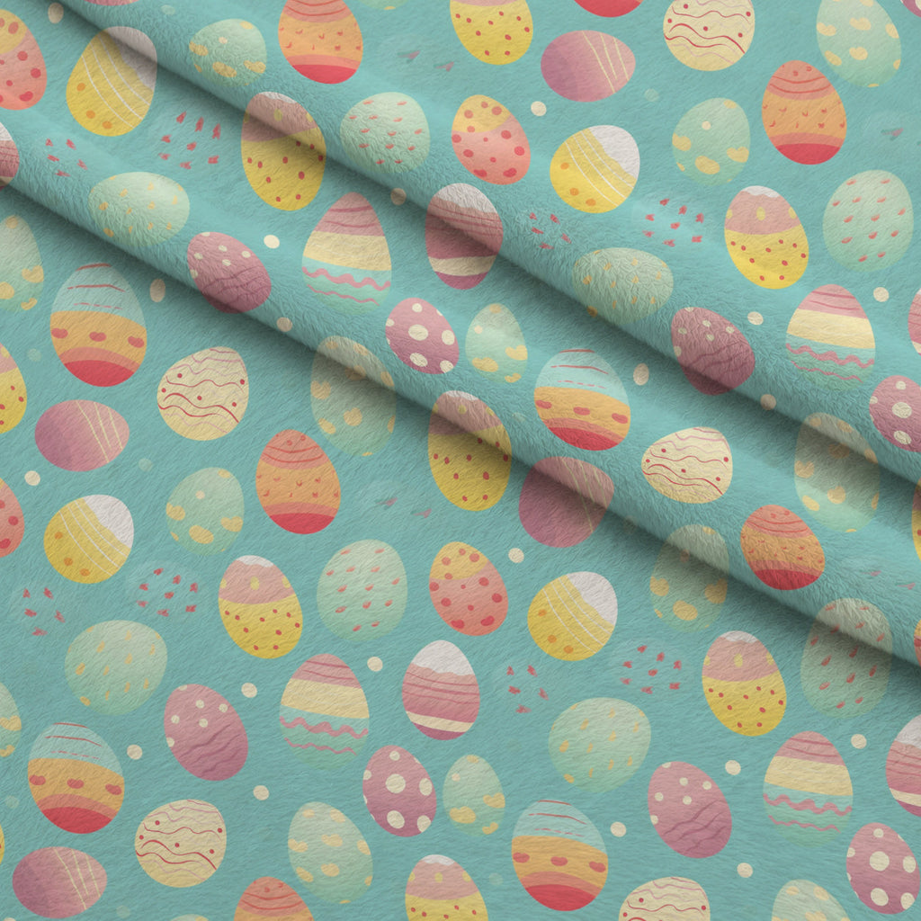 Pysanky Garden Pattern 11 Fleece Fabric — fleece fabric folded close-up preview (mv-fleece-v1:lying)