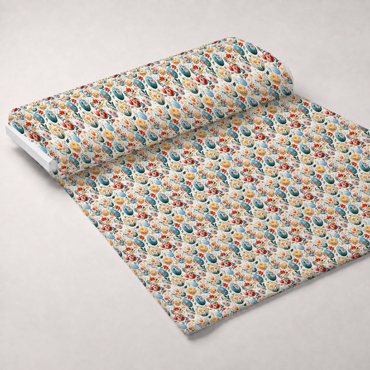 Pysanky Garden Pattern 13 Fleece Fabric — fleece fabric unrolled bolt preview (mv-fleece-v1:bolt)