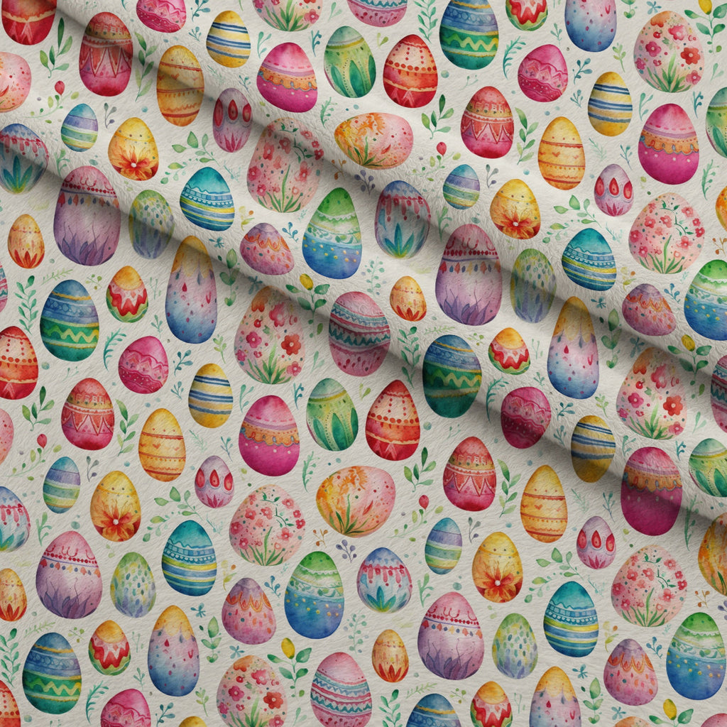 Pysanky Garden Pattern 14 Fleece Fabric — fleece fabric folded close-up preview (mv-fleece-v1:lying)