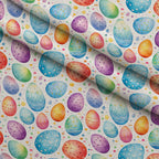 Pysanky Garden Pattern 15 Fleece Fabric — fleece fabric folded close-up preview (mv-fleece-v1:lying)