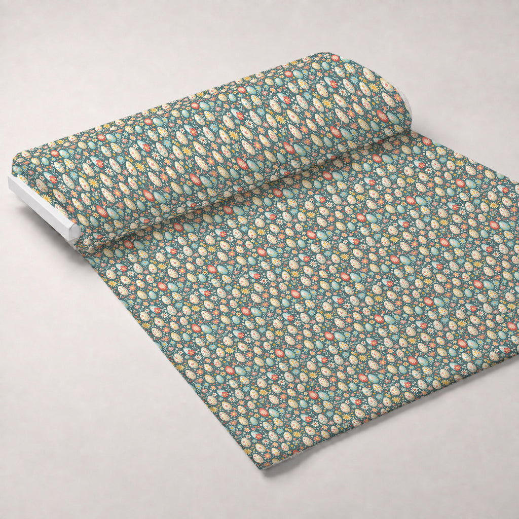 Pysanky Garden Pattern 16 Fleece Fabric — fleece fabric unrolled bolt preview (mv-fleece-v1:bolt)