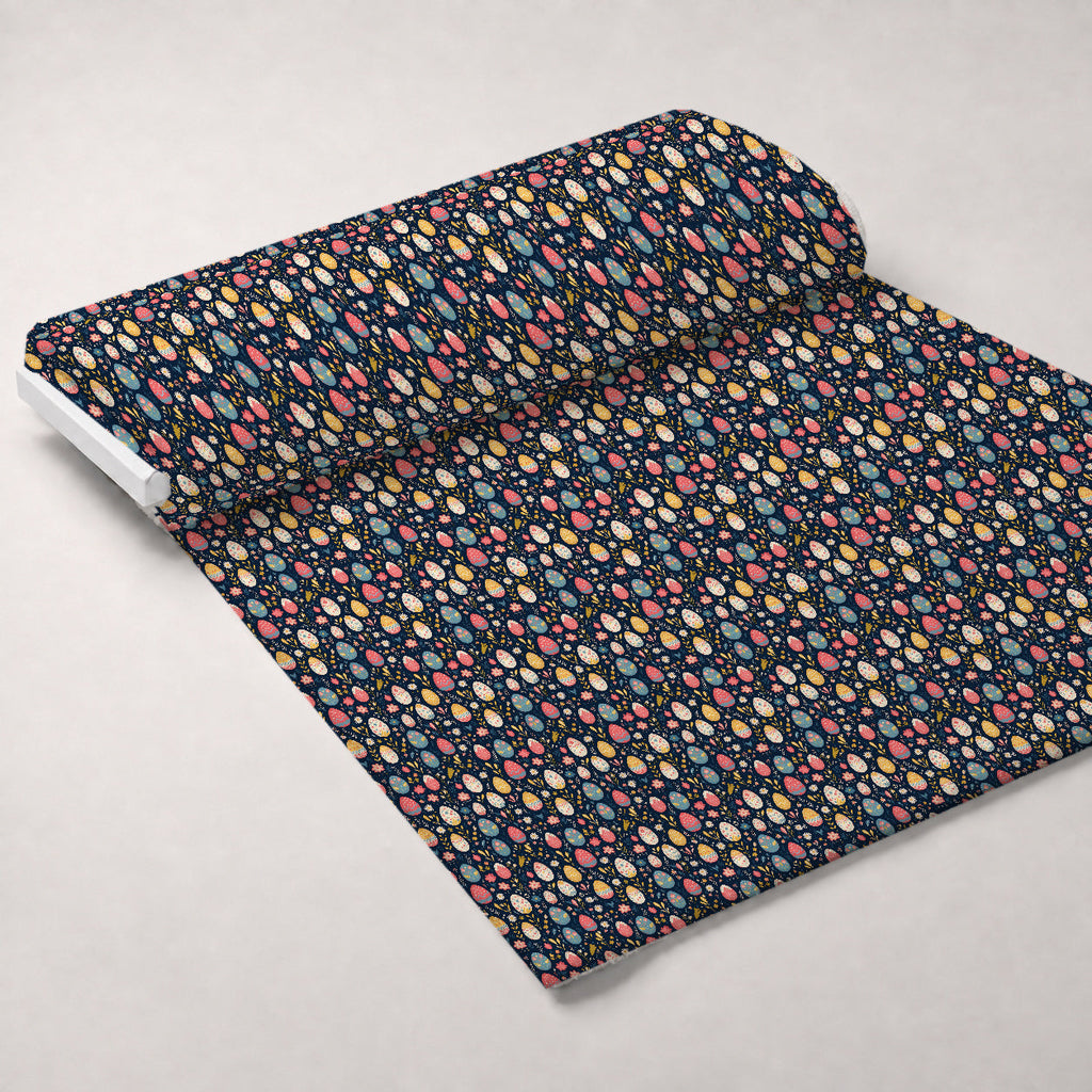 Pysanky Garden Pattern 17 Fleece Fabric — fleece fabric unrolled bolt preview (mv-fleece-v1:bolt)