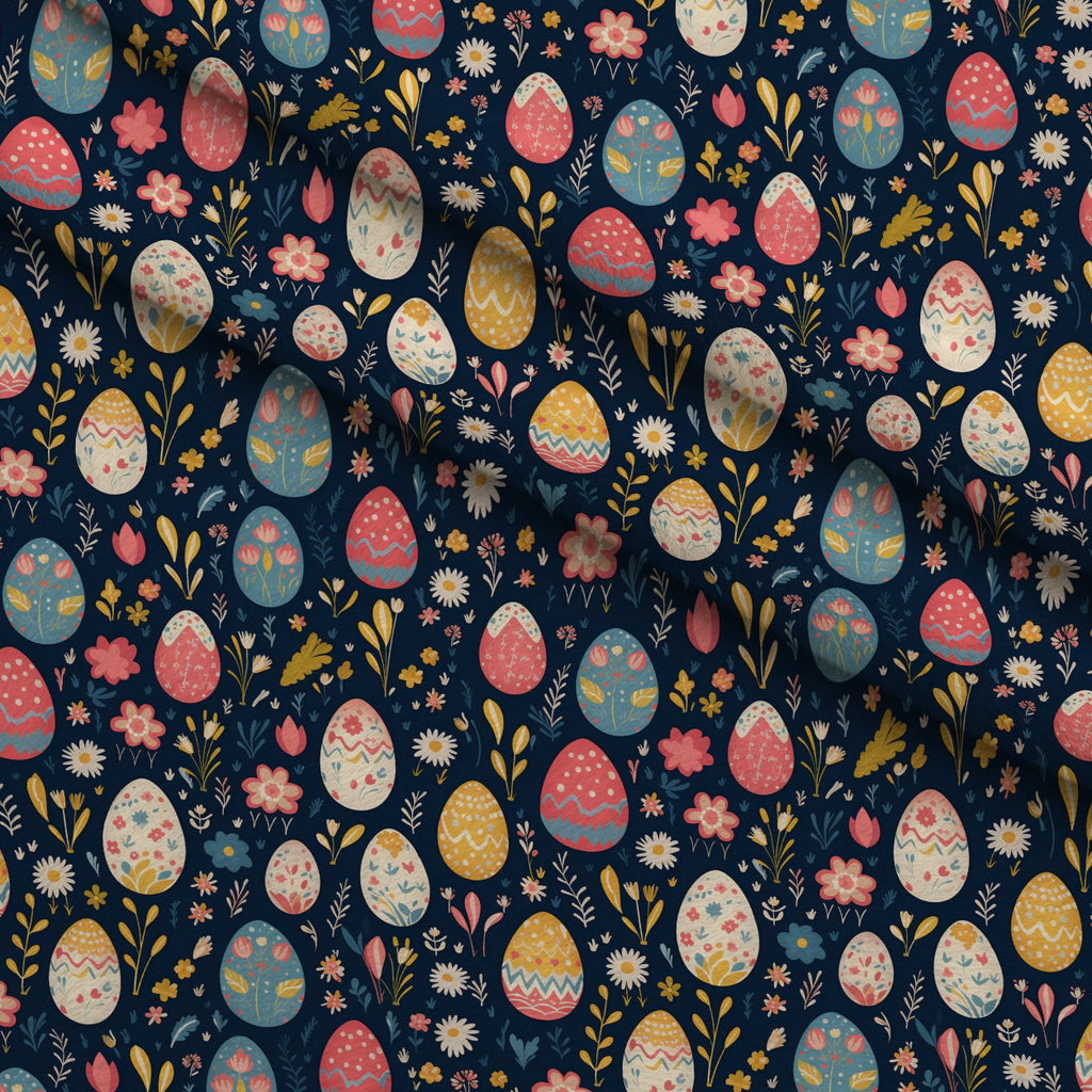 Pysanky Garden Pattern 17 Fleece Fabric — fleece fabric folded close-up preview (mv-fleece-v1:lying)