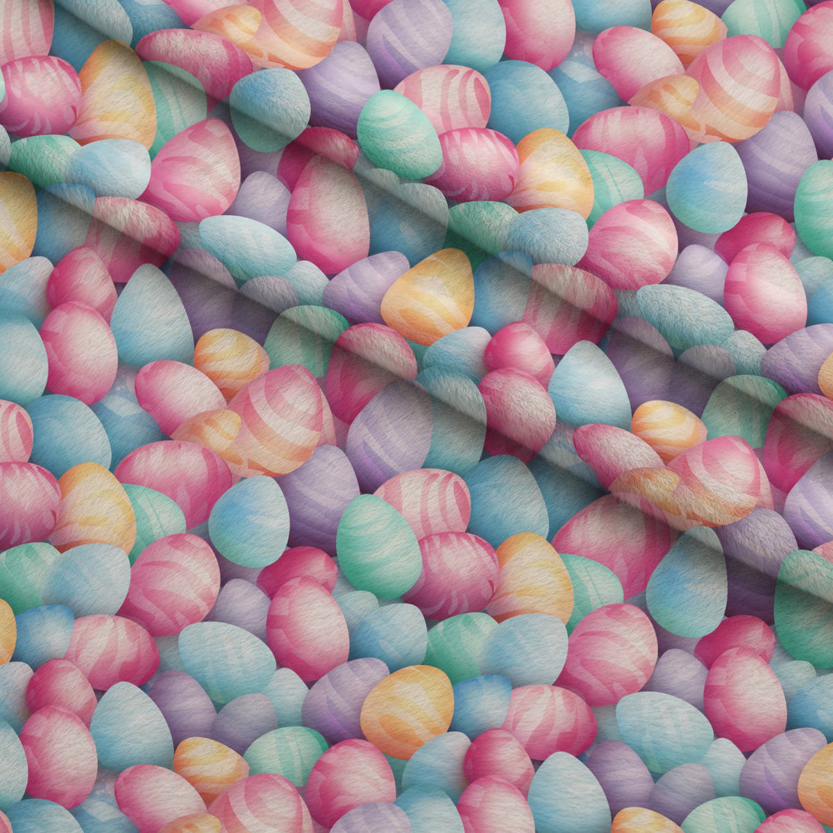 Pysanky Garden Pattern 19 Fleece Fabric — fleece fabric folded close-up preview (mv-fleece-v1:lying)