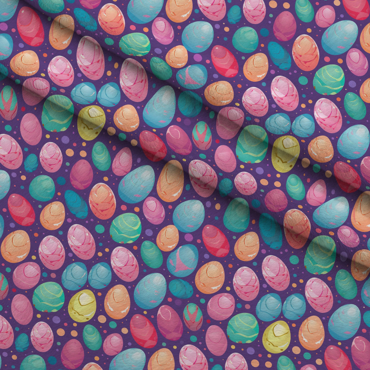 Pysanky Garden Pattern 2 Fleece Fabric — fleece fabric folded close-up preview (mv-fleece-v1:lying)