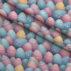 Pysanky Garden Pattern 20 Fleece Fabric — fleece fabric folded close-up preview (mv-fleece-v1:lying)