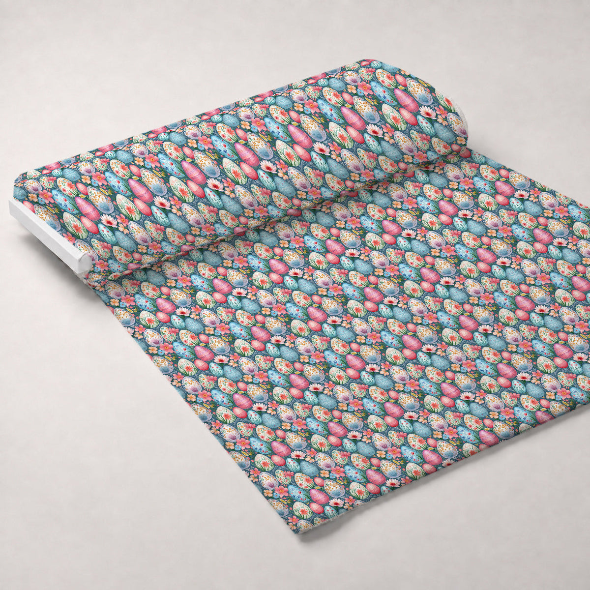 Pysanky Garden Pattern 21 Fleece Fabric — fleece fabric unrolled bolt preview (mv-fleece-v1:bolt)
