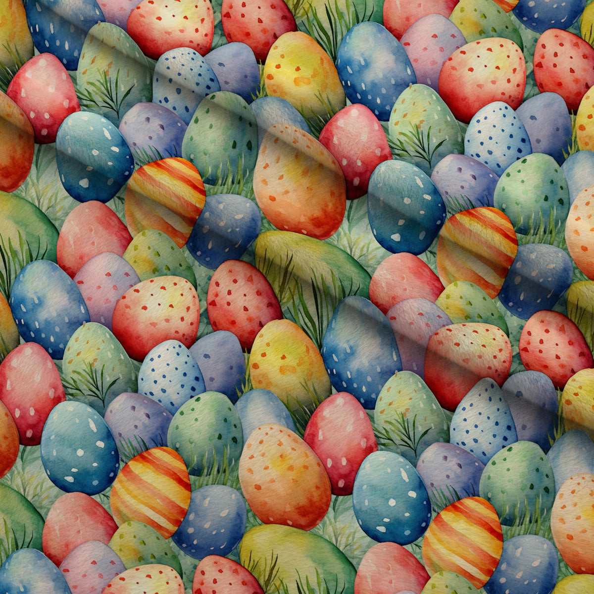 Pysanky Garden Pattern 22 Fleece Fabric — fleece fabric folded close-up preview (mv-fleece-v1:lying)