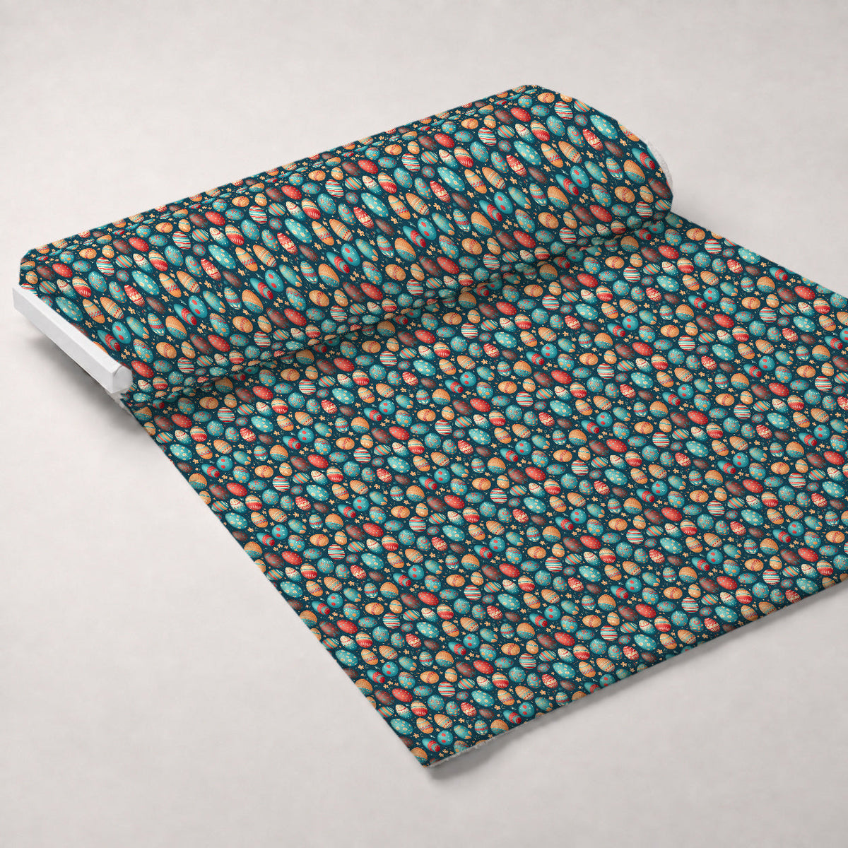 Pysanky Garden Pattern 24 Fleece Fabric — fleece fabric unrolled bolt preview (mv-fleece-v1:bolt)