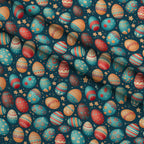 Pysanky Garden Pattern 24 Fleece Fabric — fleece fabric folded close-up preview (mv-fleece-v1:lying)