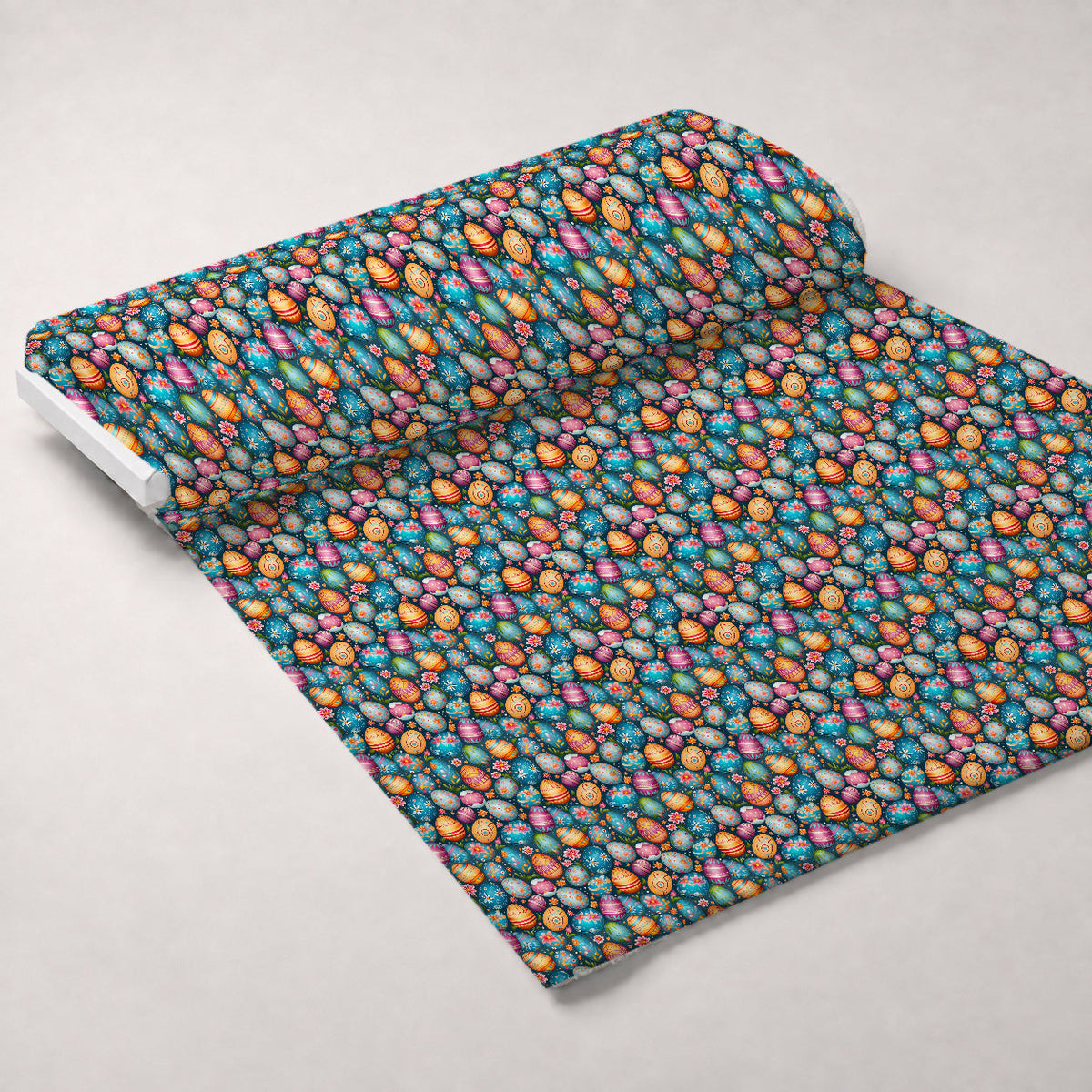 Pysanky Garden Pattern 3 Fleece Fabric — fleece fabric unrolled bolt preview (mv-fleece-v1:bolt)