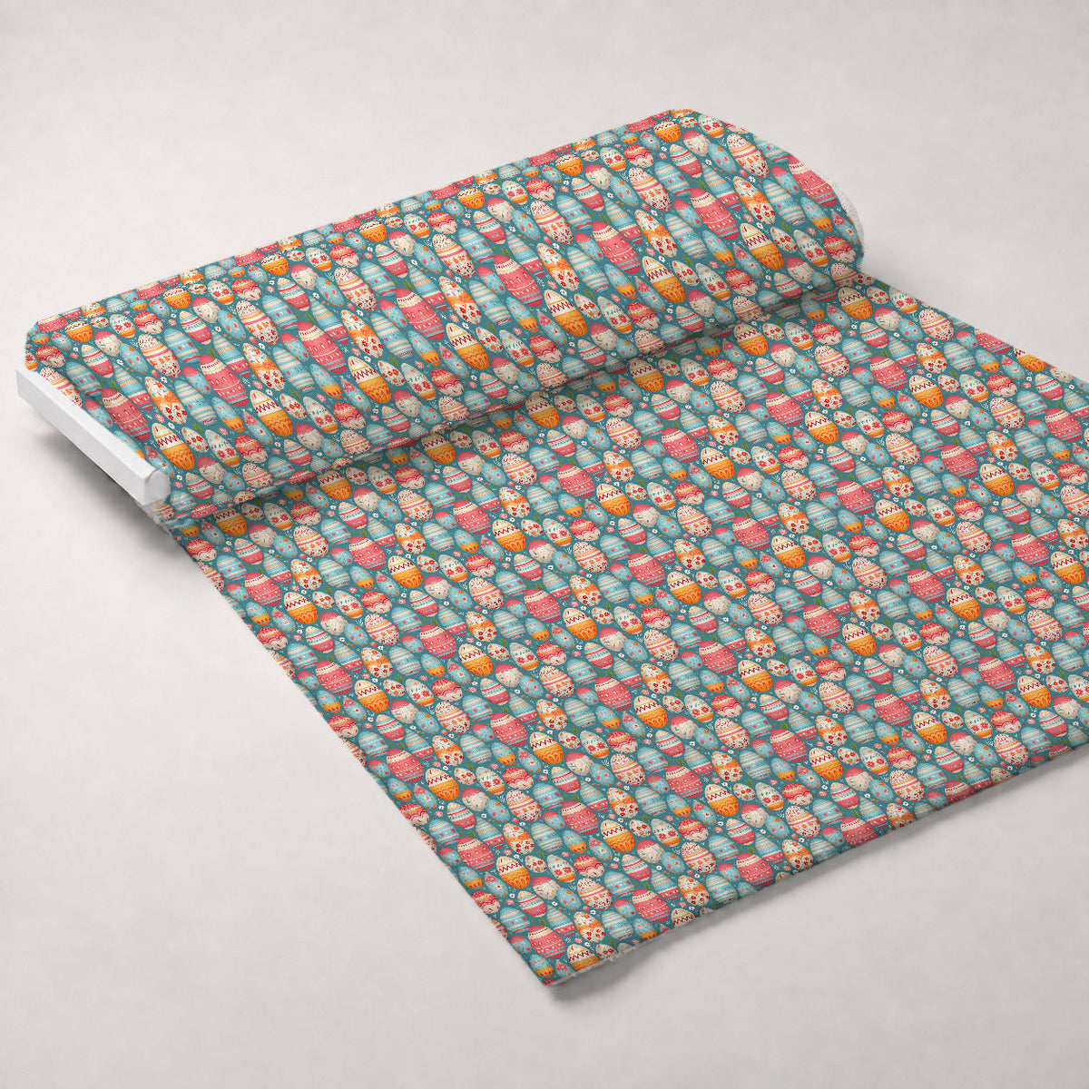 Pysanky Garden Pattern 4 Fleece Fabric — fleece fabric unrolled bolt preview (mv-fleece-v1:bolt)