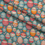 Pysanky Garden Pattern 4 Fleece Fabric — fleece fabric folded close-up preview (mv-fleece-v1:lying)