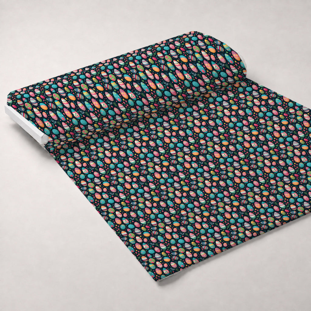 Pysanky Garden Pattern 6 Fleece Fabric — fleece fabric unrolled bolt preview (mv-fleece-v1:bolt)