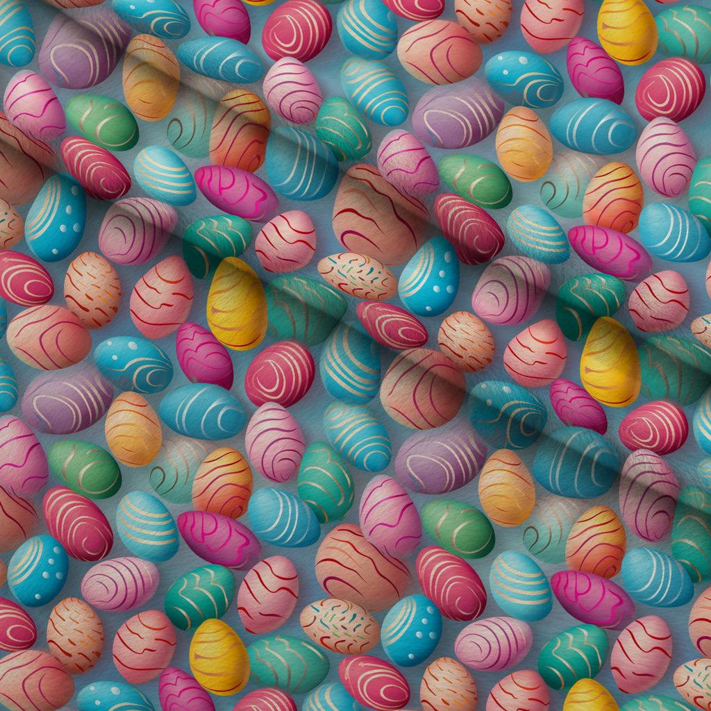 Pysanky Garden Pattern 7 Fleece Fabric — fleece fabric folded close-up preview (mv-fleece-v1:lying)