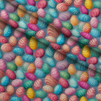 Pysanky Garden Pattern 7 Fleece Fabric — fleece fabric folded close-up preview (mv-fleece-v1:lying)