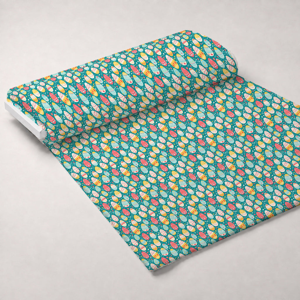 Pysanky Garden Pattern 8 Fleece Fabric — fleece fabric unrolled bolt preview (mv-fleece-v1:bolt)