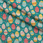 Pysanky Garden Pattern 8 Fleece Fabric — fleece fabric folded close-up preview (mv-fleece-v1:lying)