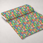 Quilted Daisies Pattern 1 Fleece Fabric — fleece fabric unrolled bolt preview (mv-fleece-v1:bolt)